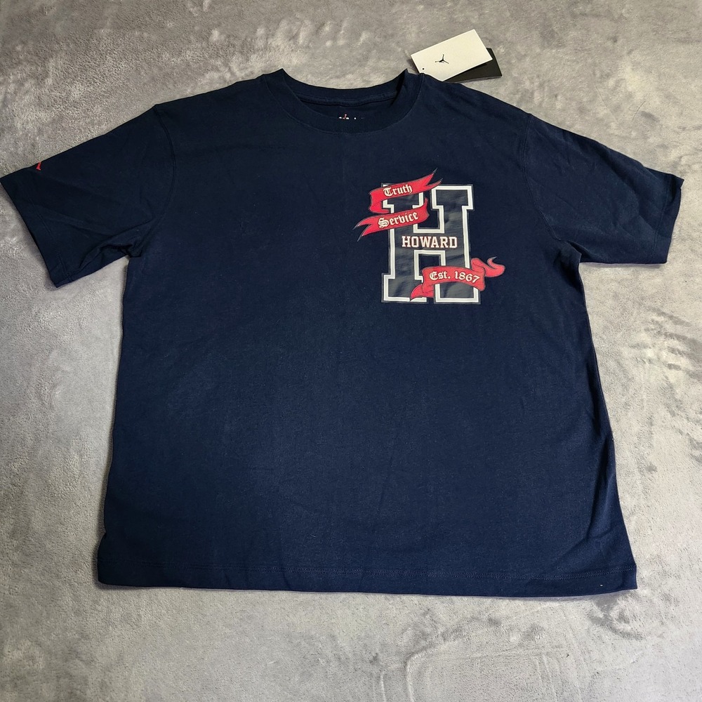 Jordan x Howard University T-Shirt Womens Small Loose Blue Truth Service Shirt